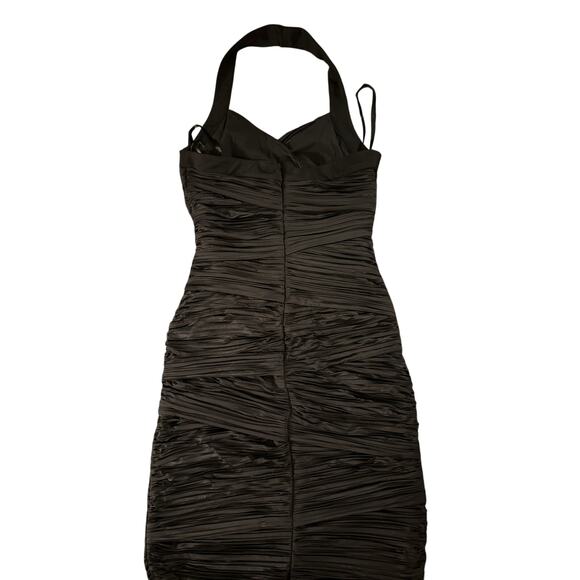 WHBM Instantly Slimming Ruched Halter Dress Black Size 10 Cocktail Party Glam - Picture 5 of 6